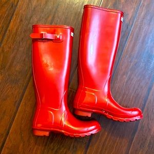 Hunter Original High Gloss Waterproof Boot (Women) size 8